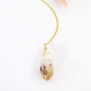 Bespoke heat-treated citrine crystal pendant with 18" chain | ASH&STONE Crystal Jewellery Shop Auckland NZ