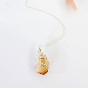 Bespoke NZ-made heat-treated citrine crystal pendant with 20" chain | ASH&STONE Crystal Jewellery Shop Auckland NZ