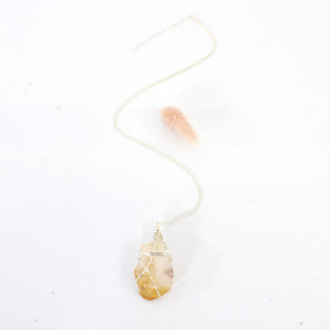 Bespoke NZ-made heat-treated citrine crystal pendant with 20" chain | ASH&STONE Crystal Jewellery Shop Auckland NZ