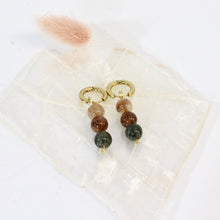 Load image into Gallery viewer, NZ-made bespoke rutilated crystal quartz huggy earrings | ASH&amp;STONE Crystal Shop Auckland NZ
