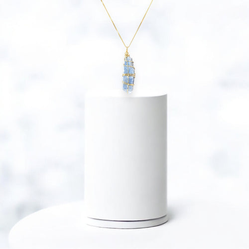 Bespoke NZ-made kyanite crystal pendant necklace | ASH&STONE Crystal Jewellery Shop Auckland NZ