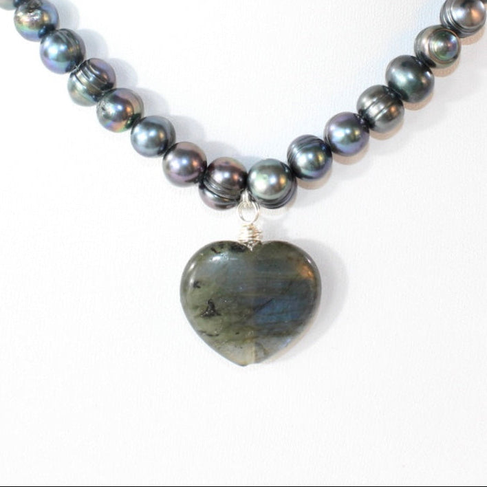 labradorite crystal heart | ASH&STONE Crystal Jewellery Shop Auckland NZ