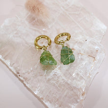 Load image into Gallery viewer, Bespoke NZ-made peridot crystal huggy earrings | ASH&amp;STONE Crystal Jewellery Shop Auckland NZ
