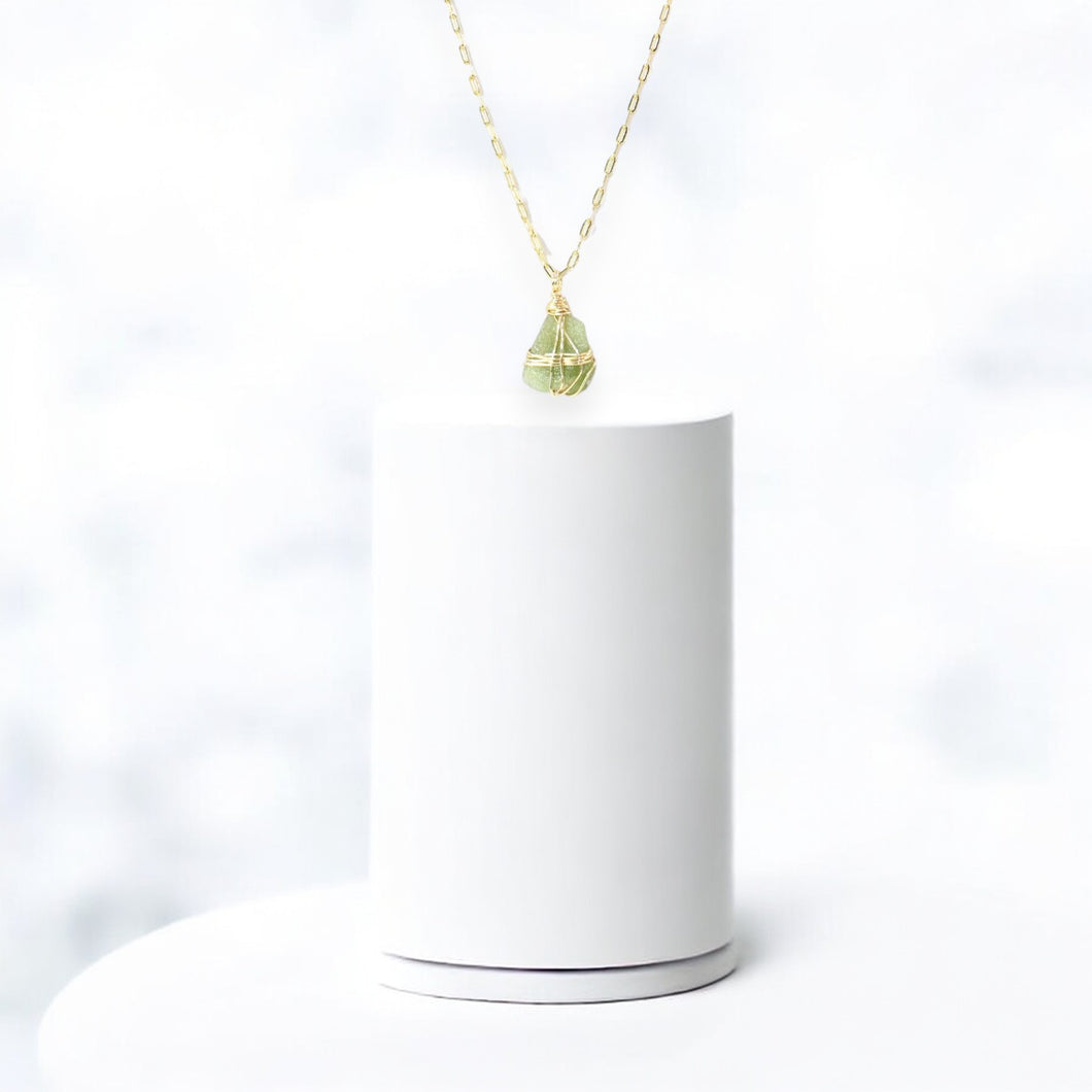 NZ-made peridot crystal pendant necklace | ASH&STONE Crystal Jewellery Shop Auckland NZ