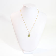 Load image into Gallery viewer, Bespoke NZ-made peridot crystal pendant with 16&quot; chain | ASH&amp;STONE Crystals Shop Auckland NZBespoke NZ-made peridot crystal pendant with 16&quot; chain | ASH&amp;STONE Crystals Shop Auckland NZ
