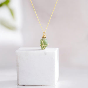 Bespoke NZ-made peridot crystal pendant with 18" chain  | ASH&STONE Crystals Shop Auckland NZ