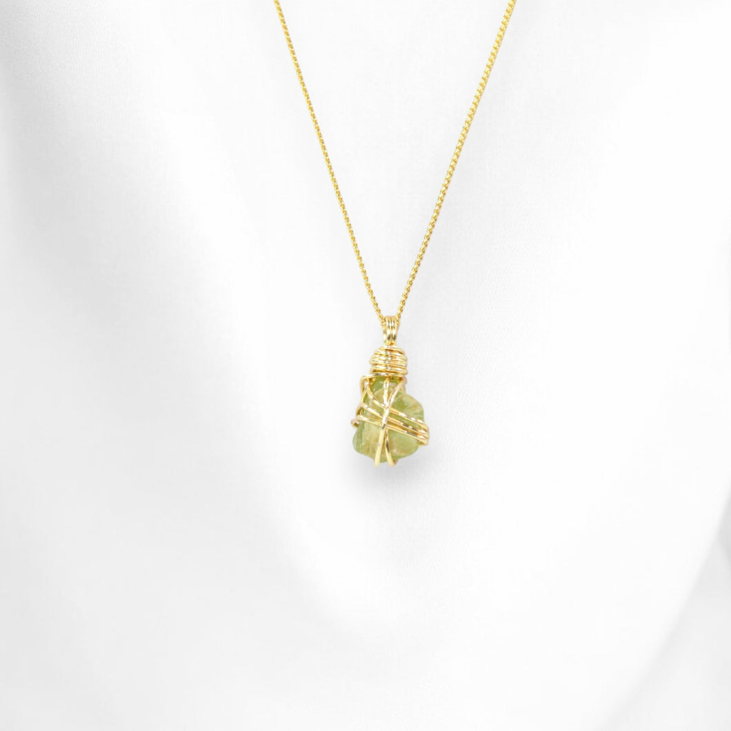 NZ-made peridot crystal pendant necklace | ASH&STONE Crystal Jewellery Shop Auckland NZ