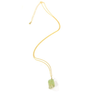 Bespoke NZ-made peridot crystal pendant with 16" chain | ASH&STONE Crystal Jewellery Shop Auckland NZ