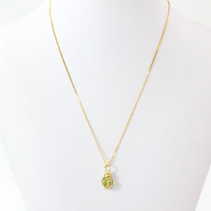 NZ-made peridot crystal pendant necklace