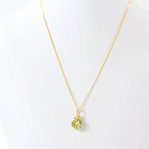 NZ-made peridot crystal pendant necklace