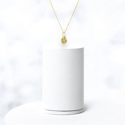 NZ-made peridot crystal pendant necklace