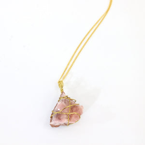 NZ-made bespoke pink amethyst crystal pendant with 18" chain | ASH&STONE Crystals Shop Auckland NZ