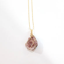 Load image into Gallery viewer, NZ-made bespoke pink amethyst crystal pendant with 18&quot; chain | ASH&amp;STONE Crystals Shop Auckland NZ
