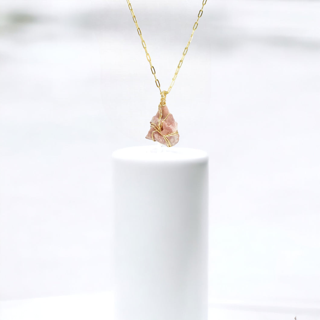 NZ-made bespoke pink amethyst crystal pendant necklace | ASH&STONE Crystal Jewellery Shop Auckland NZ