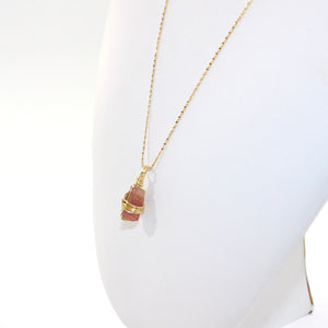 NZ-made pink tourmaline crystal pendant necklace | ASH&STONE Crystals Shop Auckland NZ