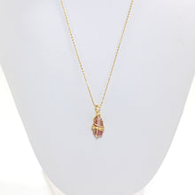 Load image into Gallery viewer, NZ-made pink tourmaline crystal pendant necklace | ASH&amp;STONE Crystals Shop Auckland NZ
