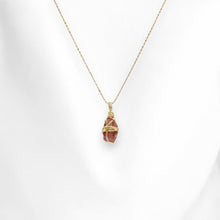 Load image into Gallery viewer, NZ-made pink tourmaline crystal pendant necklace | ASH&amp;STONE Crystals Shop Auckland NZ
