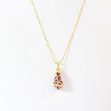 Load image into Gallery viewer, NZ-made pink tourmaline crystal pendant necklace | ASH&amp;STONE Crystal Jewellery Shop Auckland NZ
