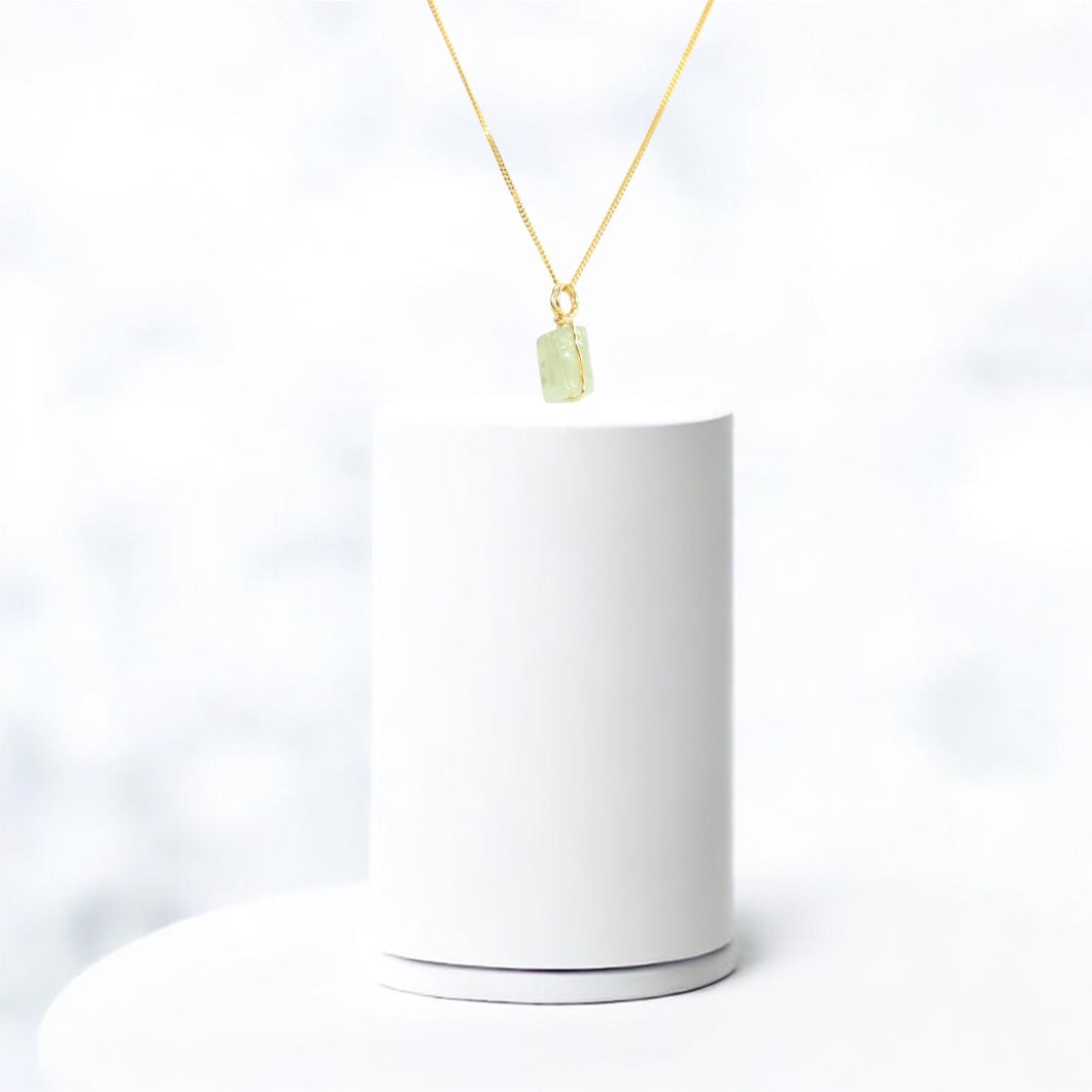 NZ-made prehnite crystal pendant necklace | ASH&STONE Crystal Jewellery Shop Auckland NZ