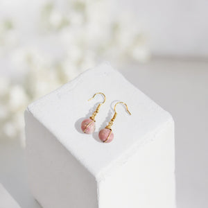 NZ-made rhodonite crystal earrings | ASH&STONE Crystal Jewellery Shop Auckland NZ