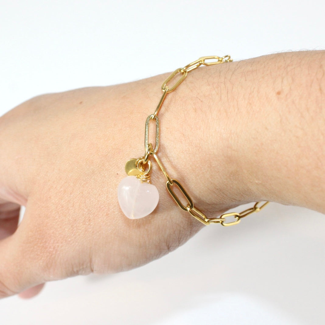 NZ-made rose quartz crystal bracelet | ASH&STONE Crystal Jewellery Shop Auckland NZ