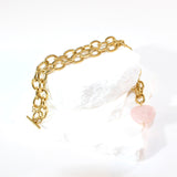 Rose quartz crystal heart T-bar necklace | ASH&STONE Crystal Shop Auckland NZ