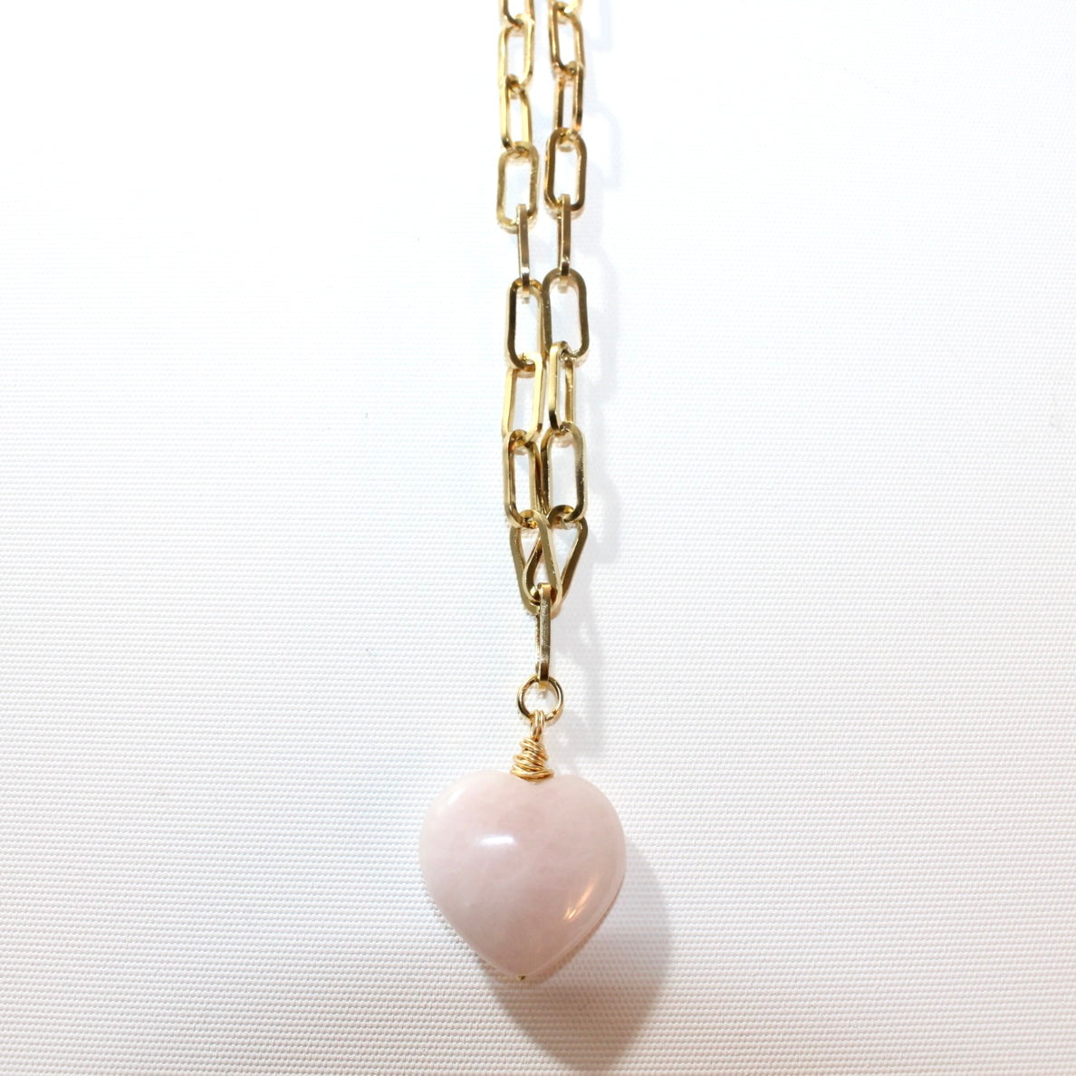Rose quartz crystal heart pendant necklace | ASH&STONE Crystal Jewellery Shop Auckland NZ