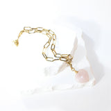 Rose quartz crystal heart pendant necklace | ASH&STONE Crystal Jewellery Shop Auckland NZ