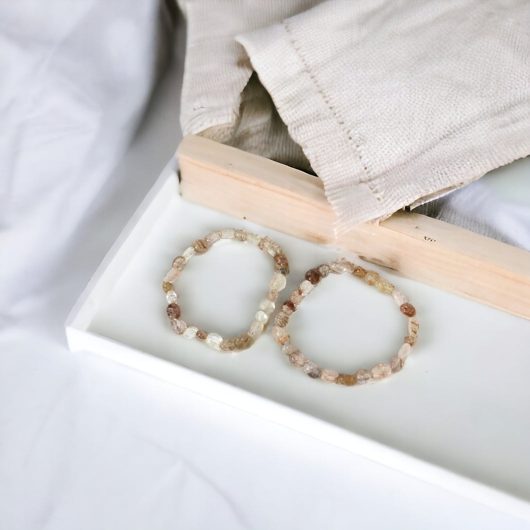 NZ-made rutilated crystal bracelet | ASH&STONE Crystal Jewellery Shop Auckland NZ