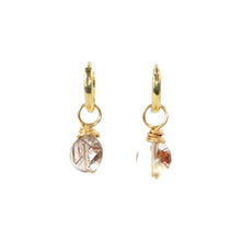 Load image into Gallery viewer, NZ-made rutilated quartz crystal earrings | ASH&amp;STONE Crystal Jewellery Shop Auckland NZ
