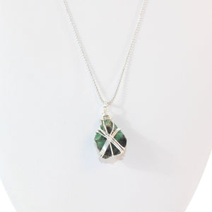 Raw Sakota emerald pendant necklace  ASH&STONE Crystal Jewellery Shop Auckland NZ