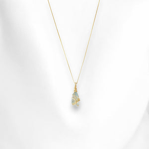 Bespoke NZ-made sky blue topaz crystal pendant necklace  ASH&STONE Crystal Jewellery Shop Auckland NZ