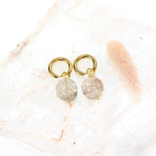Load image into Gallery viewer, Bespoke NZ-made smoky quartz crystal huggie earrings | ASH&amp;STONE Crystal Jewellery Shop Auckland NZ
