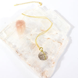 NZ-made smoky quartz crystal necklace with 18" chain | ASH&STONE Crystals Shop Auckland NZ