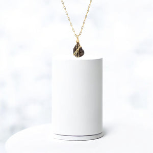 NZ-made smoky quartz crystal pendant necklace | ASH&STONE Crystal Jewellery Shop Auckland NZ