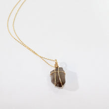 Load image into Gallery viewer, NZ-made smoky quartz crystal necklace with 18&quot; chain | ASH&amp;STONE Crystal Jewellery Shop Auckland NZ
