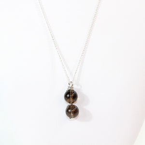 NZ-made smoky quartz crystal pendant | sterling silver chain