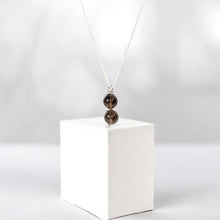 Load image into Gallery viewer, NZ-made smoky quartz crystal pendant: sterling silver chain | ASH&amp;STONE Crystal Jewellery Shop Auckland NZ
