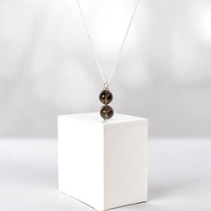 NZ-made smoky quartz crystal pendant: sterling silver chain | ASH&STONE Crystal Jewellery Shop Auckland NZ