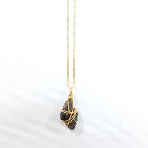 NZ-made smoky quartz crystal pendant necklace | ASH&STONE Crystal Jewellery Shop Auckland NZ