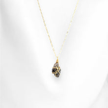 Load image into Gallery viewer, NZ-made smoky quartz crystal pendant necklace | 16k gold-plated sterling silver
