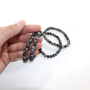 Snowflake obsidian bracelet | ASH&STONE Crystal Jewellery Shop Auckland NZ