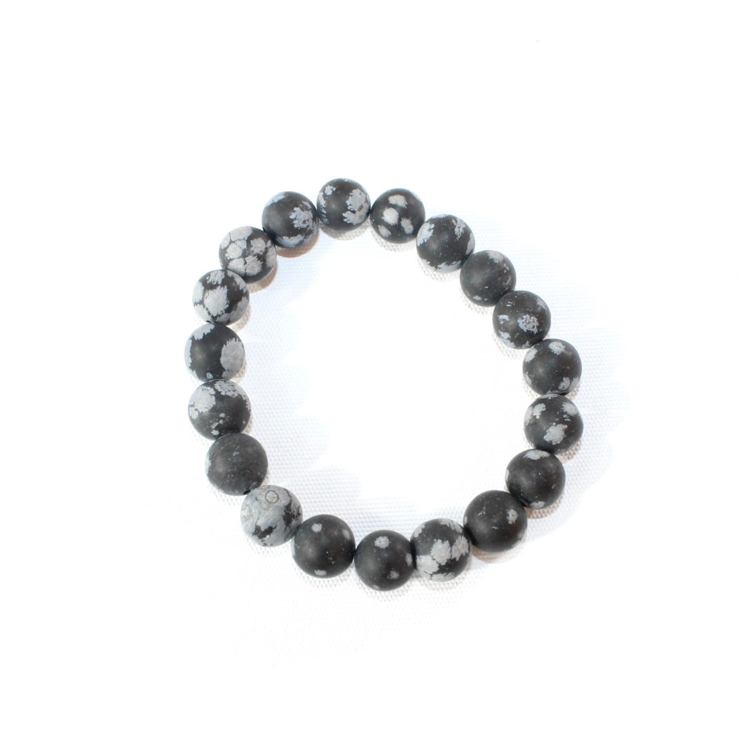 Snowflake obsidian bracelet | ASH&STONE Crystal Jewellery Shop Auckland NZ