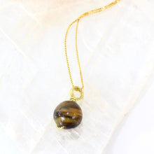 Load image into Gallery viewer, NZ-made tigers eye crystal pendant with 16&quot; chain | ASH&amp;STONE Crystal Jewellery Shop Auckland NZ
