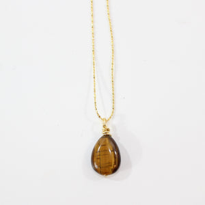 NZ-made tigers eye crystal pendant necklace | ASH&STONE Crystal Jewellery Shop Auckland NZ