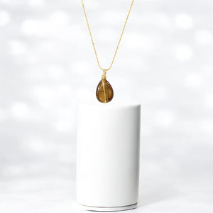 NZ-made tigers eye crystal pendant necklace | ASH&STONE Crystal Jewellery Shop Auckland NZ