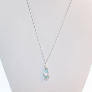 Bespoke NZ-made sky blue topaz crystal pendant necklace  ASH&STONE Crystal Jewellery Shop Auckland NZ