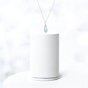 Bespoke NZ-made sky blue topaz crystal pendant necklace  ASH&STONE Crystal Jewellery Shop Auckland NZ