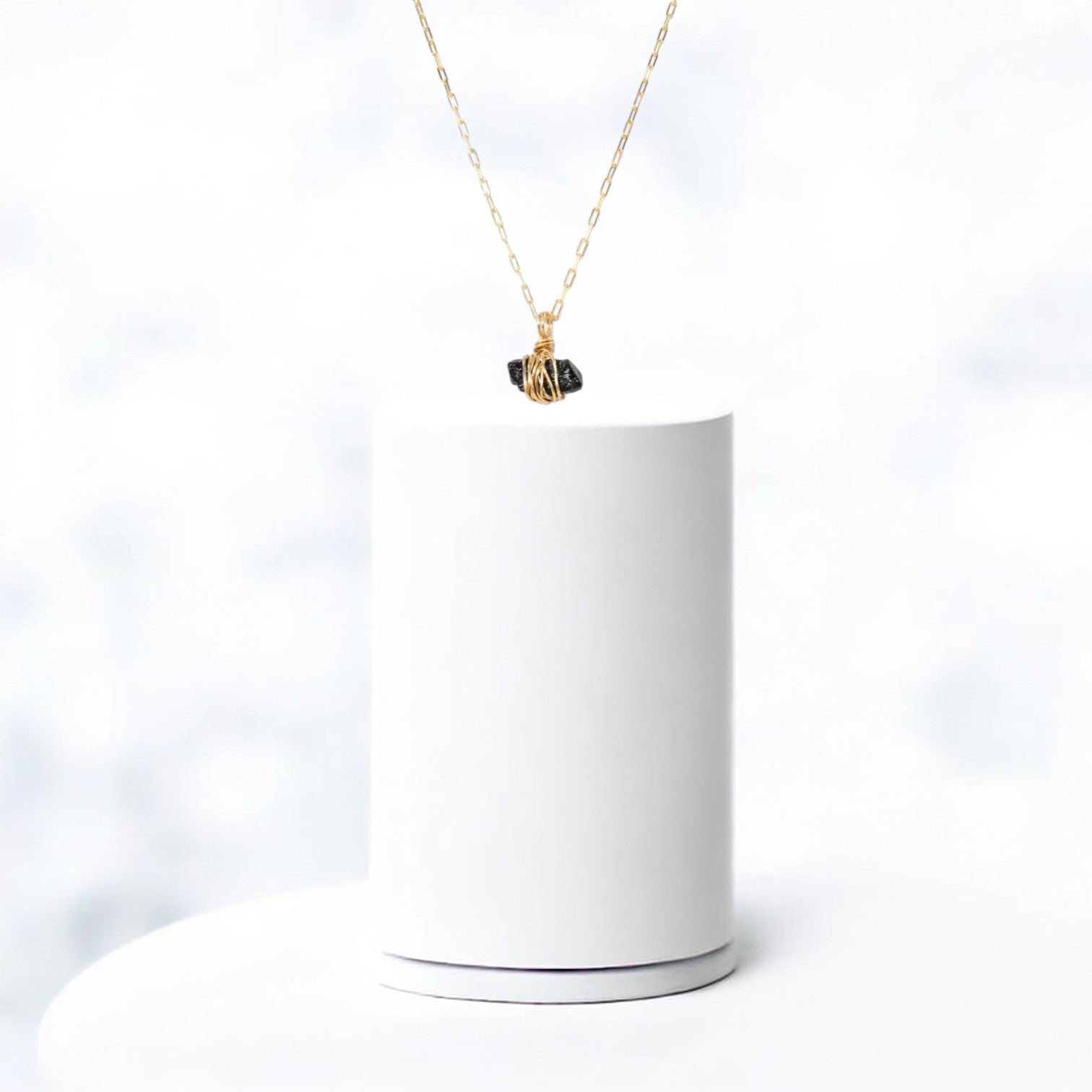 NZ-made black tourmaline crystal pendant necklace | ASH&STONE Crystal Jewellery Shop Auckland NZ