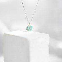 Load image into Gallery viewer, NZ-made bespoke turquoise crystal pendant with 18&quot; chain | ASH&amp;STONE Crystal Jewellery Shop Auckland NZ 
